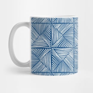 Parquet - white on classic blue Mug